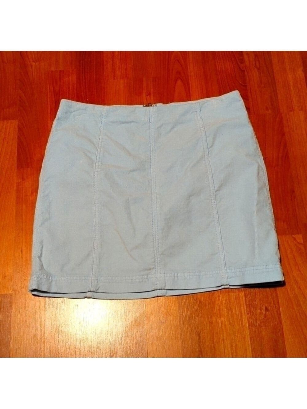 Free People Baby Blue Corduroy Mini Skirt Size 12 Work School College Spring